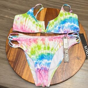 NWT XOXO TIE DYE BIKINI XL